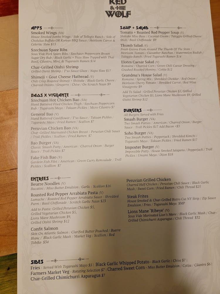 Red & The Wolf Menu image 3